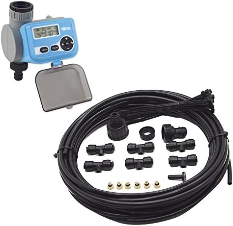 Ferrestock - Complete Kit for Outdoor Garden Mist Nebuliser System, Black 15 m Black