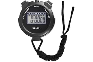 Tranzy Digital Handheld Sports Stopwatch, Multi-Function Stopwatch Timer with Large Display Date & Time, Stopwatch with12/24 Hours Clock, Stopwatch for Swimming, Running, Sports Training (Black)
