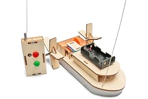 Sarini Kit per battello a Vapore RC Sviluppa Kit di esperimenti, Kit Fai-da-Te per Tecnologia di invenzione Creativa, Kit Modello di Barca RC di Piccola Serie