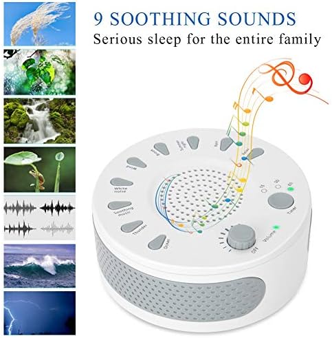 Sleep White Noise Machine, Portable Sound Spa Relax Machine White Noise for Baby Adult with 9 Soothing Nature Sounds Therapy, 3 Timer Settings