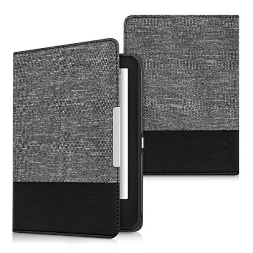 kwmobile Hülle für Tolino Shine 2 HD – Flipcover Case eReader Schutzhülle – Bookstyle Klapphülle Dunkelgrau Schwarz - 5