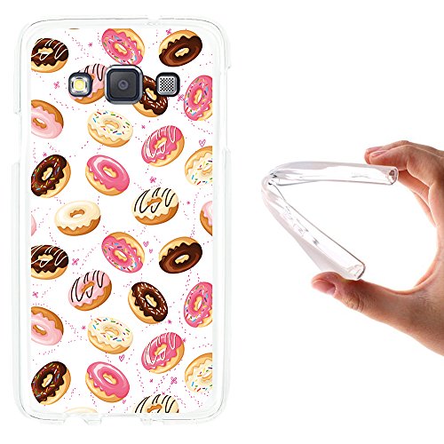 Funda Samsung Galaxy A3 2015  WoowCase   Samsung Galaxy A3 2015   Funda Silicona Gel Flexible Donuts  Carcasa Case TPU Silicona - Transparente