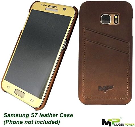 Samsung Galaxy S7, Mugen Power Premium Genuine Real Leather Case in Brown [Classic Series] | Back Cover with card slots for Credit Card/ID Card | Ultra Slim for Samsung Galaxy S7