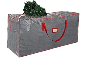 Treer Custodia Porta Albero di Natale, Custodia Albero di Natale 270 cm, Sacca per Albero di Natale Impermeabile, Borsa Porta Albero di Natale con Cerniera e Manici (120x28x43cm,Grigio)