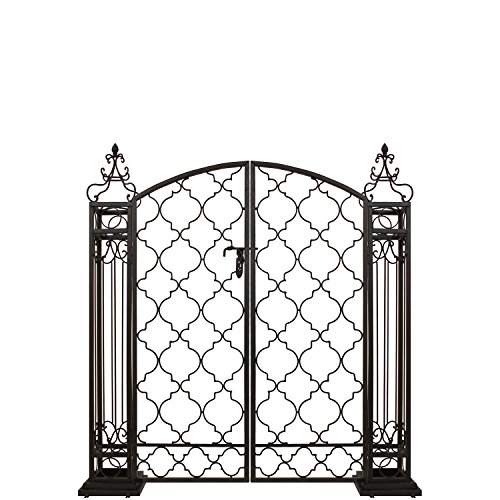 Gartenpforte Gartentor Gartentür Eingangstor Hoftür, B120xT22,5xH125cm, Metall, Antik-Optik, Tor mit Pfosten - 2