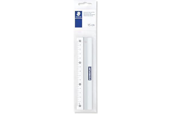 Staedtler Règle en aluminium anti-dérapante de 15 cm, Livrée sous étui plastique, 563 15