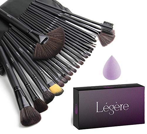Pennelli Make Up Légère, Set Pennelli Trucco Professionali, Beauty Blender, Spugnetta Make Up, Setole Delicate, Pennelli Make Up Con Custodia, Pennelli Occhi Viso Labbra, Custodia Elegante