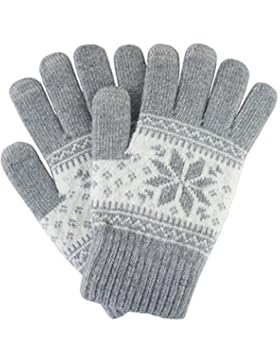Fletion Mädchen Damen Herren Jungen Winter Voll Finger Handschuhe Winter Wärmer Strick Handschuhe Intelligente...