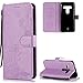 Produktbild Handyhülle für HTC U12 Plus Leder Brieftasche,HTC U12 Plus Hülle,FNBK Blumen Flip Wallet Stand Case Card Slot Leder Tasche Karteneinschub Magnetverschluß Kratzfestes Lila Schutzhülle für HTC U12 Plus