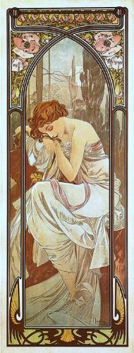 OFA Greeting Cards Moments de Jour Art Nouveau Style Vintage Carte de voeux Nuits Rest Card, Carte est d'environ 8,25 par 10,2 cm plié (210 x 100 mm)