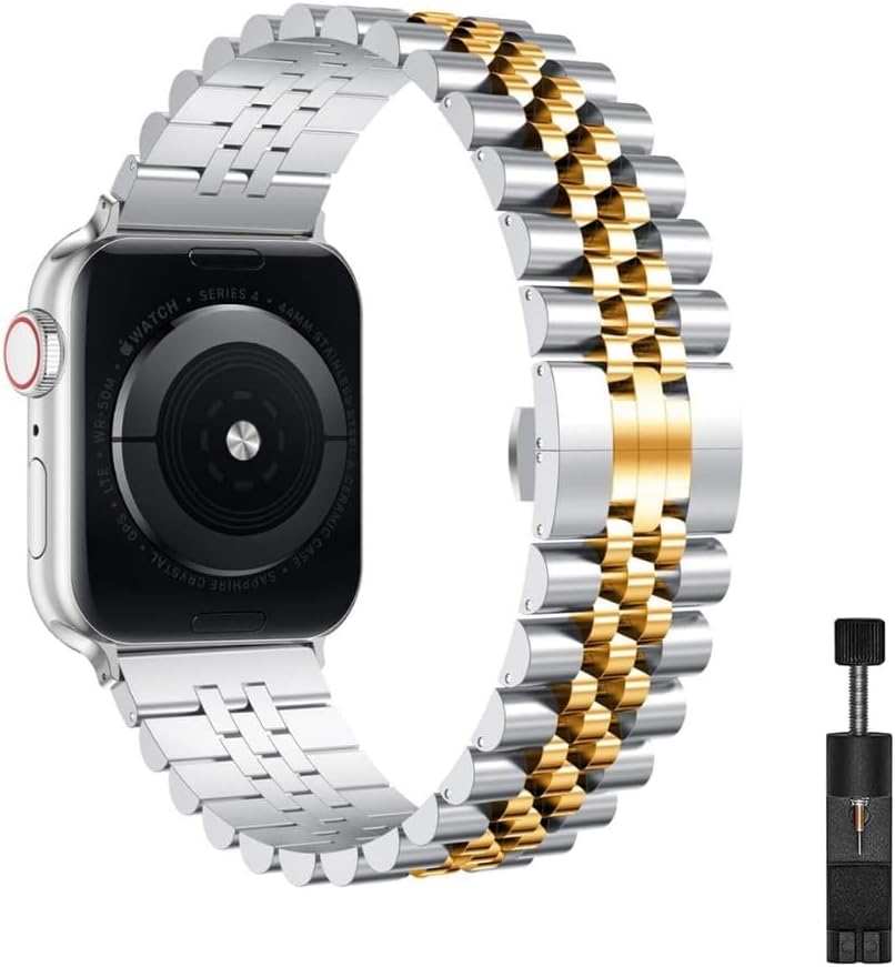 EWEC Apple Watch Uyumlu Jubilee Çelik Kordon - 49/46/45/44/42/41/40/38mm Uyumlu - Apple Watch SE 3/2/1 & Watch Ultra 3/2/1 & Series 11-1