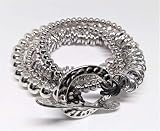  Pulsera Uno de Tres. Pulsera mujer color plata y cuero, collar corto, largo y brazalete estilo uno de 50 antialérgica piedras naturales y zamak. Regalo Cumpleaños Navidad San Valentin Boda