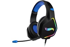 KROM Gaming Headset Hot Wheels KANYON - Zestaw słuchawkowy z elastycznym mikrofonem, dźwięk 7.1, efekt przepływu LED RGB, regulowany pałąk, regulator głośności, USB, PC, PS4,PS5 czarny