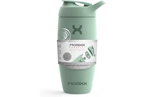 Promixx Pursuit Shaker Bottle Insulated Stainless Steel Water Bottle and Blender Cup, 550ml, Seagrass Green