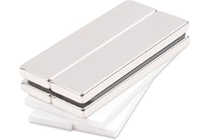 Aenienoe Magnesy neodymowe 40 x 10 x 3 mm, samoprzylepne, mocne, duże, prostokątne, do tablicy magnetycznej, szafki kuchennej, gospodarstwa domowego, biura, rzemiosła, 4 sztuki