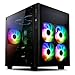 Price comparison product image anidees AI-Crystal-CUBE-PM ATX Steel/Tempered Glass Cube PC Case Support E-ATX, 280/240 Radiator - Black (RGB Version)