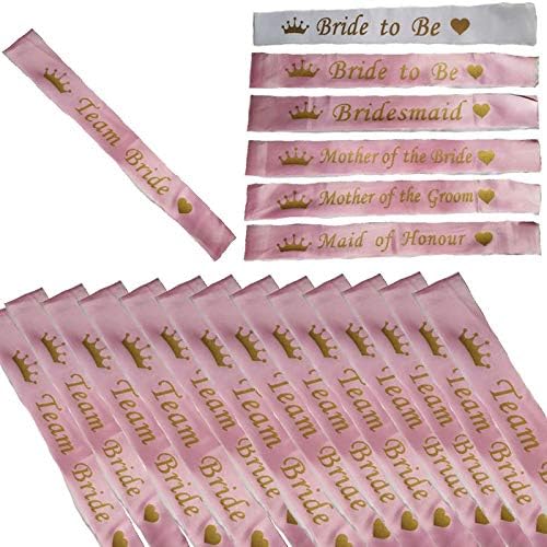 Blue Planet Bulk Buy Offers *Light Pink Sash with Gold Writing* All Designs Team Bride (1x Mother of the Bride)