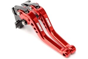 MTCRIGHTER Leva del freno corta Leva frizione per Ducati Scrambler 800 Icon 2015-2018, Realizzato in lega di alluminio CNC (Red)