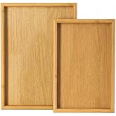 Porsima Pbt-362 Ahşap Tepsi 2li Set &Ccedil;ay Kahve Bambu Sunumu Tepsi Seti
