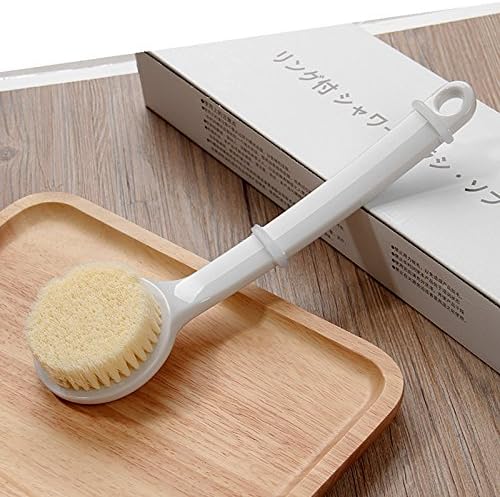 JJWZAA Bath Brush Loofahbath Brush Long Handle Brush Massage Hard Bristles Bath Brush Sweeping Adult,Curved White