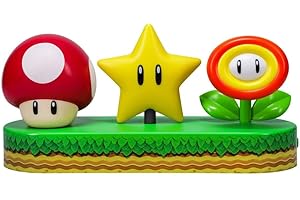 Super Mario Paladone Lampe icône Lampe de bureau sur pied sous licence officielle Mario Brothers, décoration de salle de jeux et marchandises pour garçons et filles, veilleuse accessoire cadeau pour