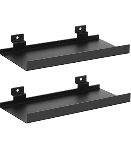 Étagère Murale Pour Panneau Acoustique - Métal, Système à Clip Sans Perçage, 25x11 Cm - Rangement Bureau, Cuisine, Salon