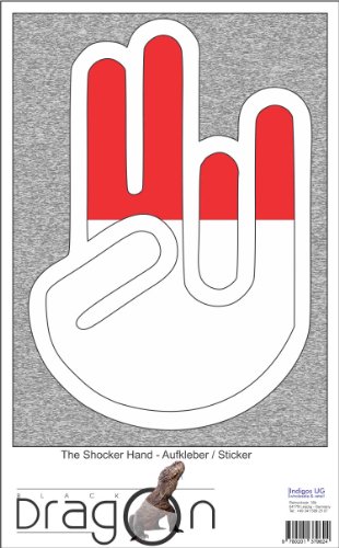 The Shocker Hand Decal Sticker Laptop skin 210x144 mm white Outline with Flag Monaco-Monaco