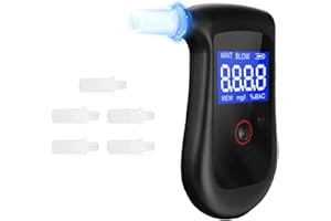 DITTYBUY Éthylotest de police précis, alcootest professionnel avec précision au degré, testeur d'alcool avec écran LCD numérique pour une utilisation professionnelle à la maison
