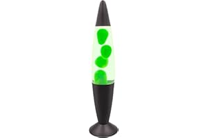 Global Gizmos 48819 Black and Green Lava Lamp/Black Base Colour/Retro Nostalgia/Relaxing Mood Light / 16 Inch Height