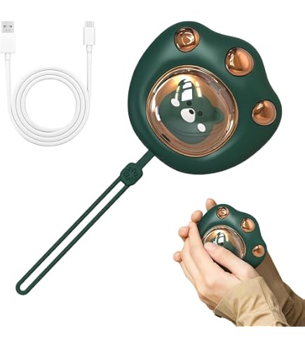 Scaldamani Elettrico Ricaricabile A Zampa Di Gatto - 2 Livelli Di Calore (50°C/55°C), USB-C, Regalo Natale