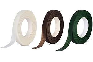 Zwenjuan Florales Klebeband,3 Rollen Floristenband Blumenklebeband Selbstklebendes Floristenband Klebeband Gartenband Stem Tape Kreppband Blumendraht Dekoration für Bouquet Blumen DIY Kunsthandwerk