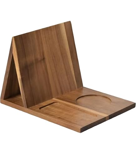 Supporto per libri a triangolo in legno, supporto per libri con porta bevande per caffè, supporto per lettura in legno, scaffale per caffè
