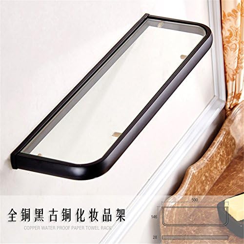 MIAORUI Simple bathroom accessories, shower room, antique, all copper, European cosmetics shelf, single glass shelving