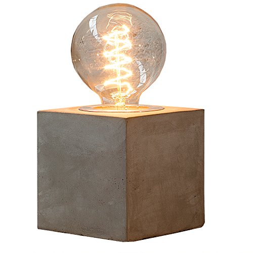 Preisvergleich Produktbild Moderne Tischleuchte CEMENT CUBE Industrial Design Beton Tischlampe Industrielampe Industrieleuchte