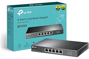 TP-Link TL-SG105-M2 Unmanaged 5-Port 2.5G Multi-Gigabit Network Switch, Desktop & Wall-Mounting, 2.5GE LAN Ports for WiFi 6 Networking, 802.1p/DSCP QoS, Auto MDI/MDIX Ethernet Splitter, Fanless Design