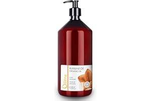 OÏLÉNA Huile Amande Douce pour la Peau (Corps et Visage) et les Cheveux, Anti Vergetures Grossesse, Peau Atopique et Bébé, Huile de Massage Professionnelle. Hydratante (Vitamine E) Pure - 1000 ml 1 L