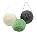 SelfTek 3 PCS Natural Green Tea and Charcoal Deep Pore Facial Cleansing and Exfoliating Beauty Sponges