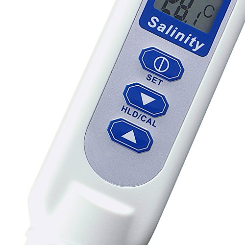 Digitale Salinensalz Wasserqualität Meter Tester Checker Wasser Pool und Koi Fisch Teich, Hydroponik, Gartenarbeit, Aquarien mit Temperatur 70ppt Wasserqualität Tester IP65 Wasserdichte Rate - 7