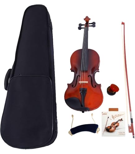 thumbnail image 2 of Complete Acoustic Violin Set - 5 Sizes (1/8, 1/4, 1/2, 3/4, 4/4) With Case, Bow, Rosin & Strings - Beginner Student Kit 2 of 6