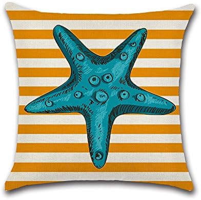 Excelsio Marine Series Style Cushion Covers Case for Sofa Bed Living Room Bedroom Home Decor, Personalised Square Cotton Linen Pillow Cushion Covers 45x45cm/18X18inch (H)