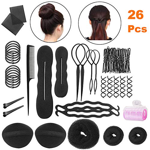 Haare Frisuren Set Zubehör styling Set,Haar Styling Design, Haar Modellierung Tool Kit, Hair Styling Tools mit Haar Clip, Hair Styling Accessories-26 Arten Haare Frisuren Tool für DIY