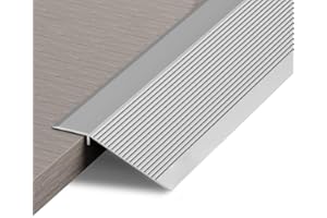 ZAYEJOD Striscia di Transizione per Pavimento Alluminio Soglia di Dislivello Metallo Soglia della Porta, Alluminio Profilo di Transizione Pavimento per Dislivello di 10-35mm(0.9mx10cm,Argento)