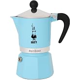 Bialetti 5041 Rainbow Espresso Pişirici, Al&uuml;minyum, A&ccedil;ık Mavi, 1 Fincan