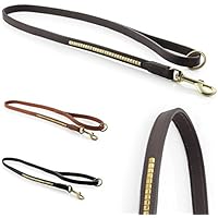 [Gesponsert]Design-Line von Pear Tannery: Hundeleine aus weichem Vollrindleder, versehen mit einer Messingverzierung, 1,10m, schokoladenbraun