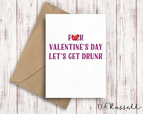 Funny Galentine Day Card, Best Friend Card, Card for Bestie, Galentines Card for Friend, Treat Your Self Lets Get Drunk Card, Valentines Day