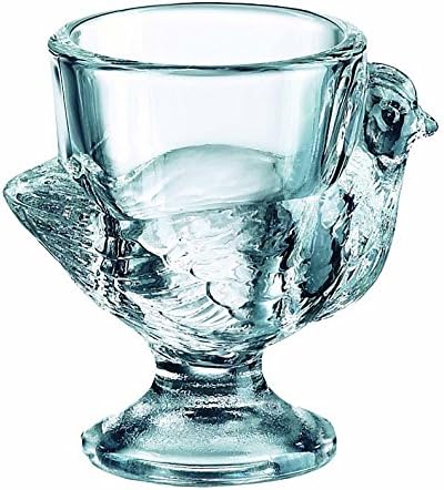 BHL Glass Hen Egg Cup Clear, Set of 3