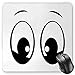 Produktbild BGLKCS Eye Mauspads,Surprised Look a Cute Cartoon Character Amazed and Startled Childish Design for Kids,Standard Size Rectangle Non-Slip Rubber Mousepad,Black White