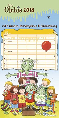Die Olchis 2018 - Familienplaner, Spaltenkalender, Kalender für Kinder - 23 x 45,5 cm