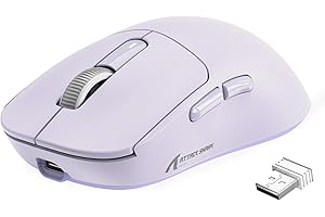 VGN GAMEPOWER ATTACK SHARK X3 SUPERLIGHT Mouse Gaming Wireless, 49g Ultraleggero eSport Mouse da Gioco, PixArt PAW3395, 26000DPI, 2.4G/BT5.0/Cablato Mouse Bluetooth, Durata Batteria 200Hrs, Lavanda