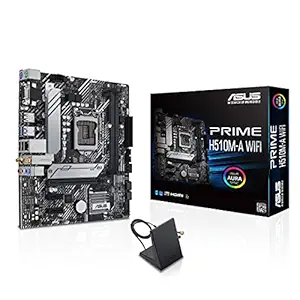 ASUS Prime H510M-A WiFi (Intel Socket LGA1200 for 11th Gen Intel Core & 10th Gen Intel Core,Pentium Gold and Celeron) micro ATX motherboard with PCIe 4.0, 32Gbps M.2 slot Intel WiFi 5 Intel 1 Gb Ethernet DisplayPort HDMI D-Sub USB 3.2 Gen 1 Type-A SATA 6 Gb